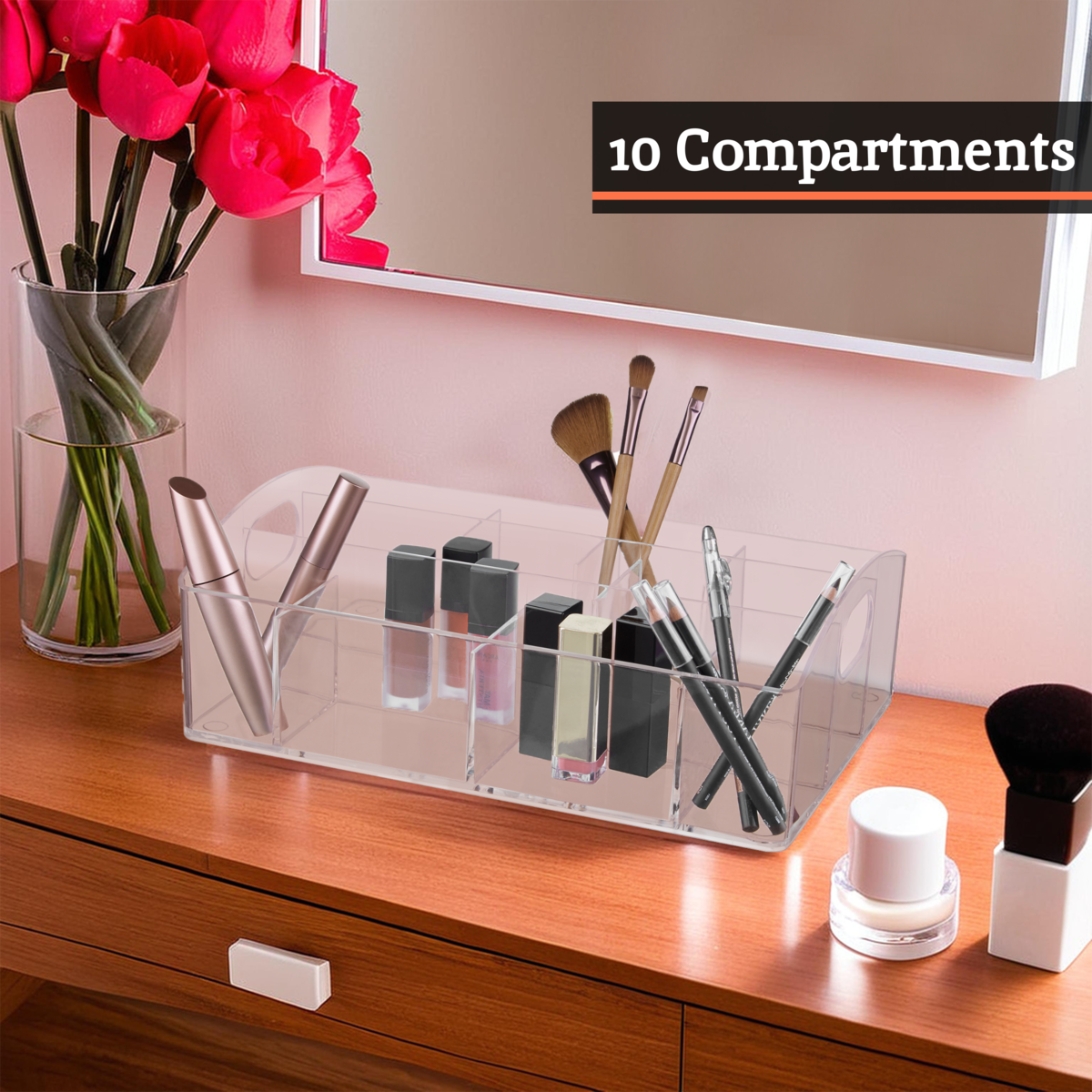 Cosmetics Organiser with 10 Compartments | Beauty