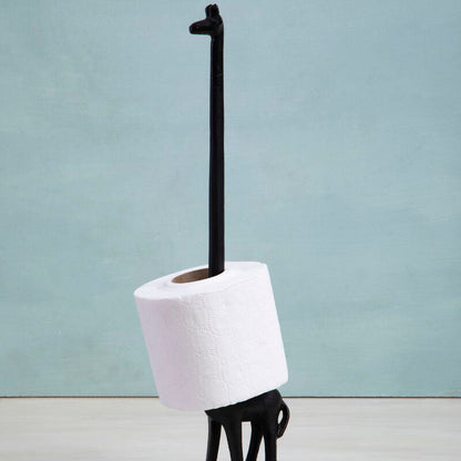 Fauna Black Giraffe Toilet Roll Holder