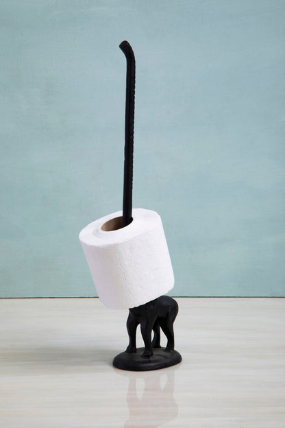 Fauna Black Finish Elephant Toilet Roll Holder
