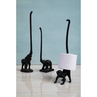 Fauna Black Finish Monkey Toilet Roll Holder