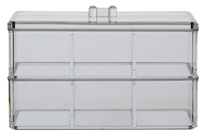 Romm Six Compartment Clear Plastic Cosmetics Organiser