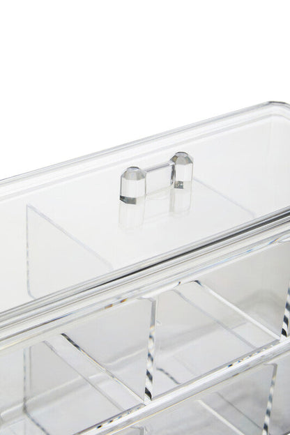 Romm Six Compartment Clear Plastic Cosmetics Organiser