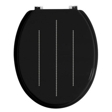 Black Toilet Seat With Diamante Detail