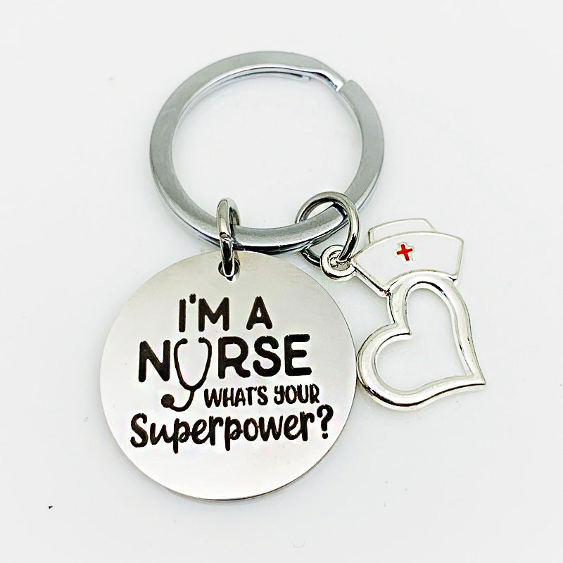 Stainless Steel Lettering Keychain Nurse's Day Gift Giveaway
