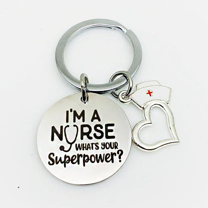 Stainless Steel Lettering Keychain Nurse's Day Gift Giveaway