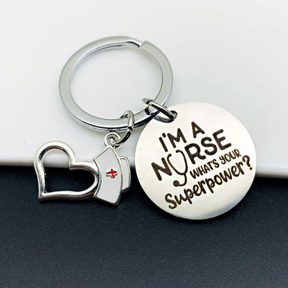 Stainless Steel Lettering Keychain Nurse's Day Gift Giveaway