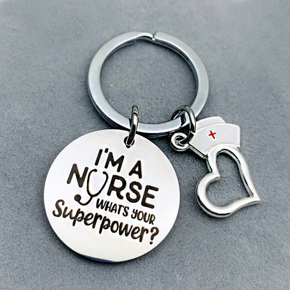 Stainless Steel Lettering Keychain Nurse's Day Gift Giveaway