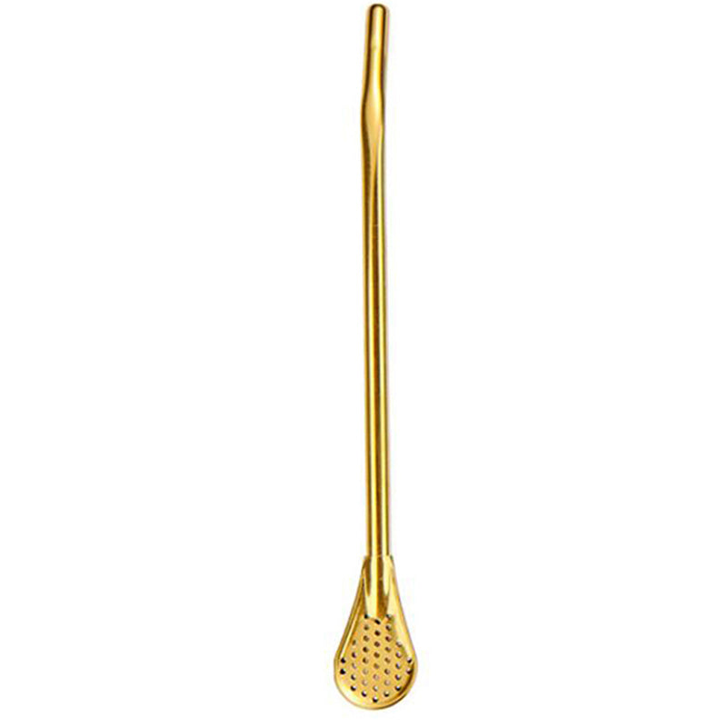 Stirring Spoon With Stainless Steel Filter Straw