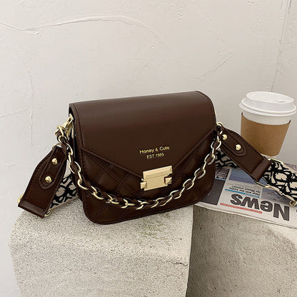Fashion Rhombus Embroidery Thread One-shoulder Small Square Bag