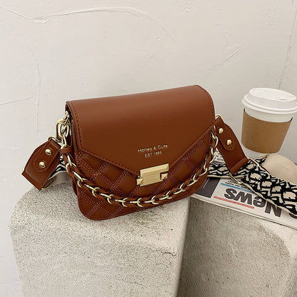 Fashion Rhombus Embroidery Thread One-shoulder Small Square Bag