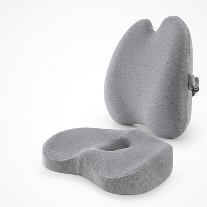ErgoComfort Car Lumbar Support Cushion Set – Memory Foam Back & Seat