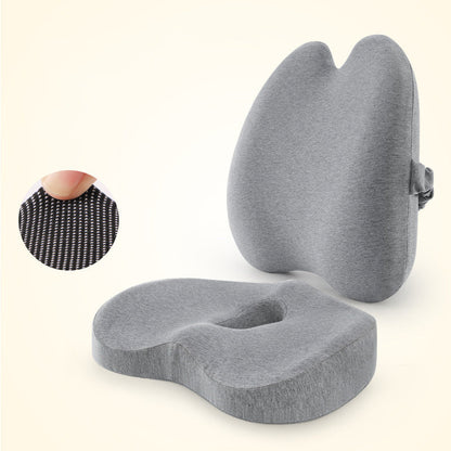 ErgoComfort Car Lumbar Support Cushion Set – Memory Foam Back & Seat