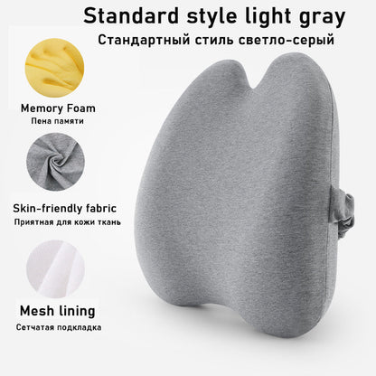 ErgoComfort Car Lumbar Support Cushion Set – Memory Foam Back & Seat
