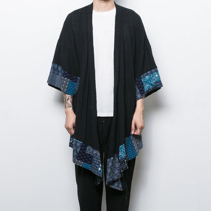 Men's Loose Mid-length Linen Trench Coat