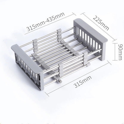 Stainless Steel Sink Drain Basket Retractable