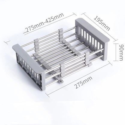 Stainless Steel Sink Drain Basket Retractable