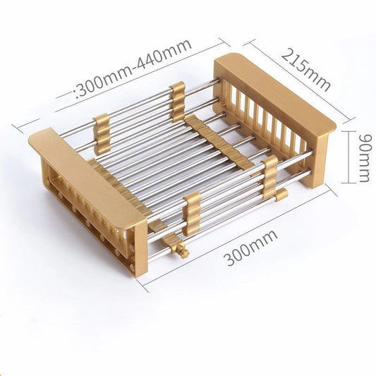 Stainless Steel Sink Drain Basket Retractable