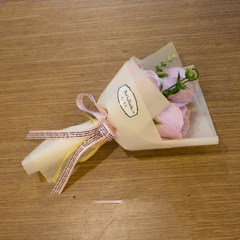 3 Soap Roses Bouquet Simulation Flower Chinese Valentine's Day Gift For Mother
