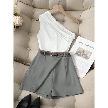Fashionable All-match Commuter High Elastic Black Shorts