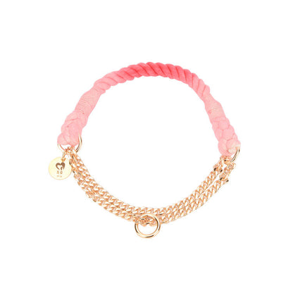 Multifunctional hand-woven gradient color collar