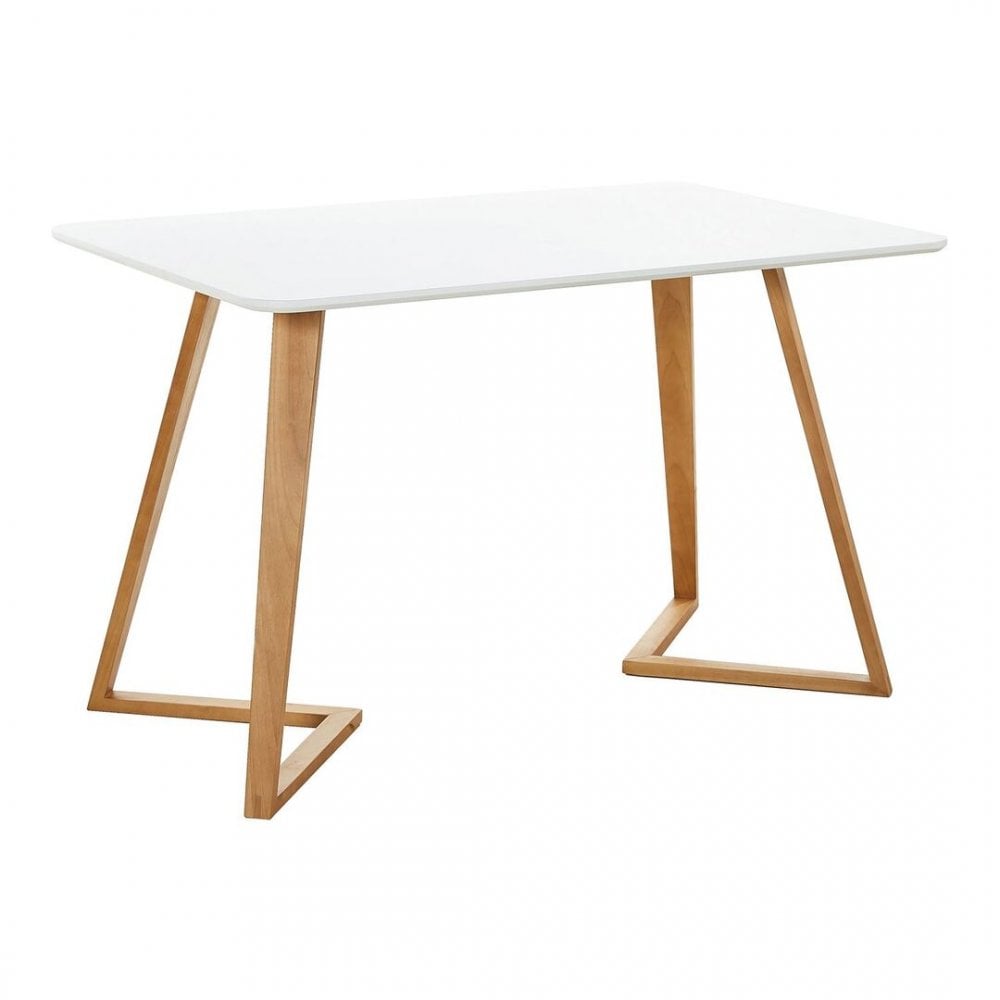 Dallas Scandinavian-inspired Dining Table -Easy Clean Wooden Table Top with Wooden Legs