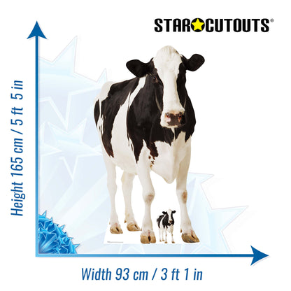 SC163 Cow Cardboard Cut Out Height 165cm