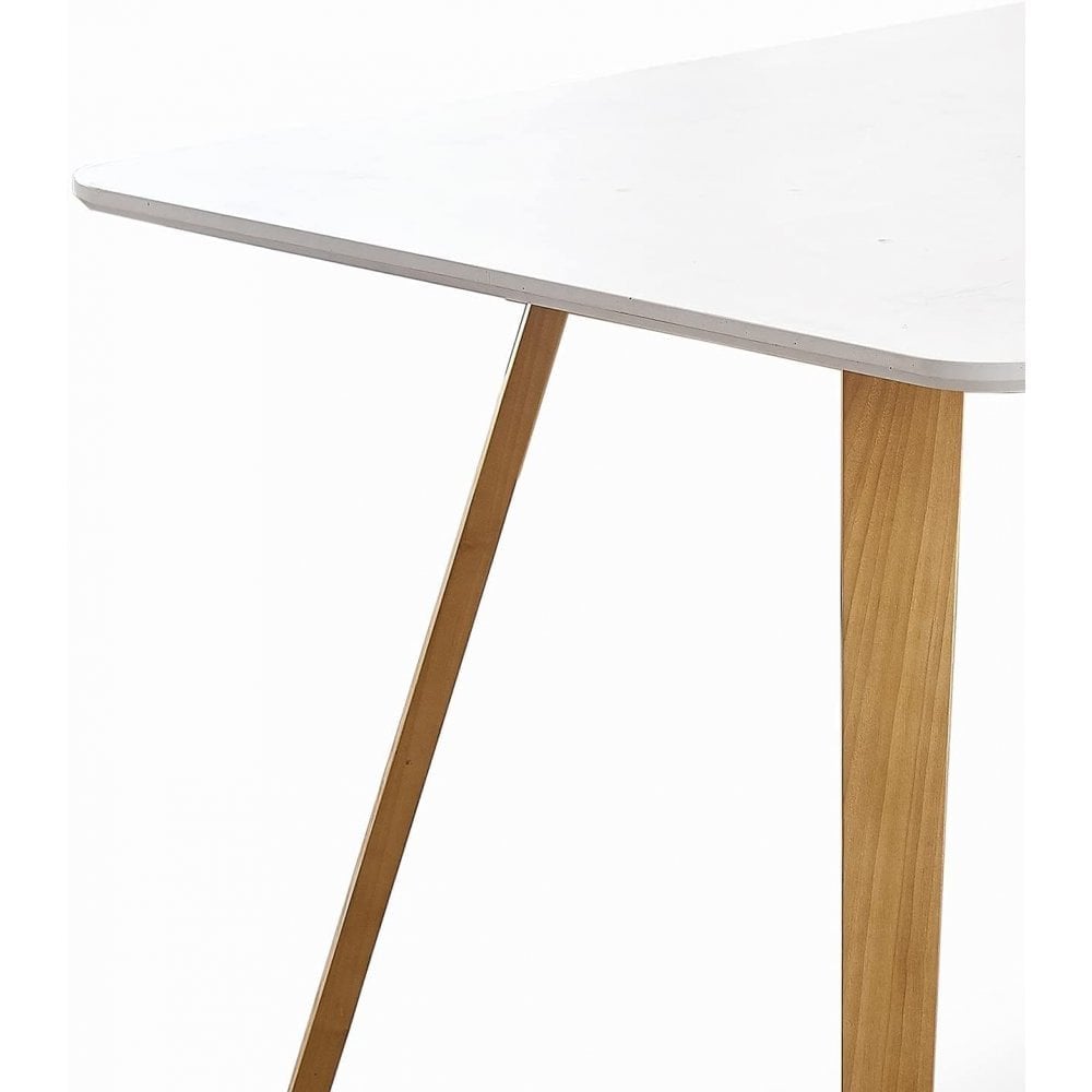 Dallas Scandinavian-inspired Dining Table -Easy Clean Wooden Table Top with Wooden Legs