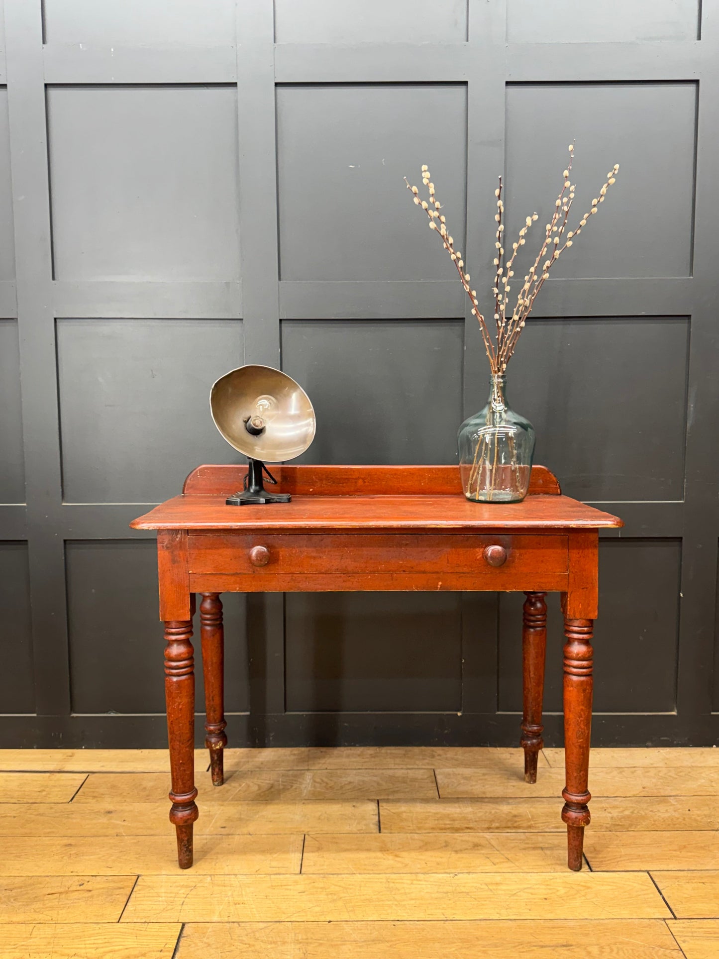 Antique Victorian Pine Writing Table Desk Console Side Table / Wash Stand