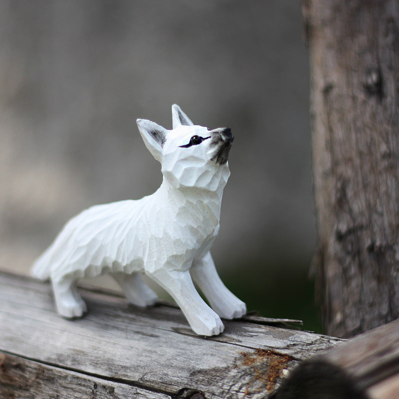 Handmade Wooden Cat Figurine - Artisan Carved Wood Cat Sculpture Home Decor Gift