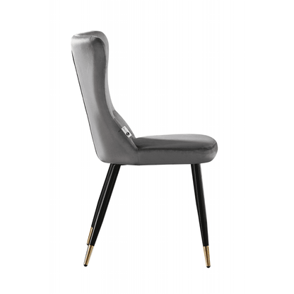 New York LUX Velvet Dining Chair with Metal Legs - Scandinavian Inspired