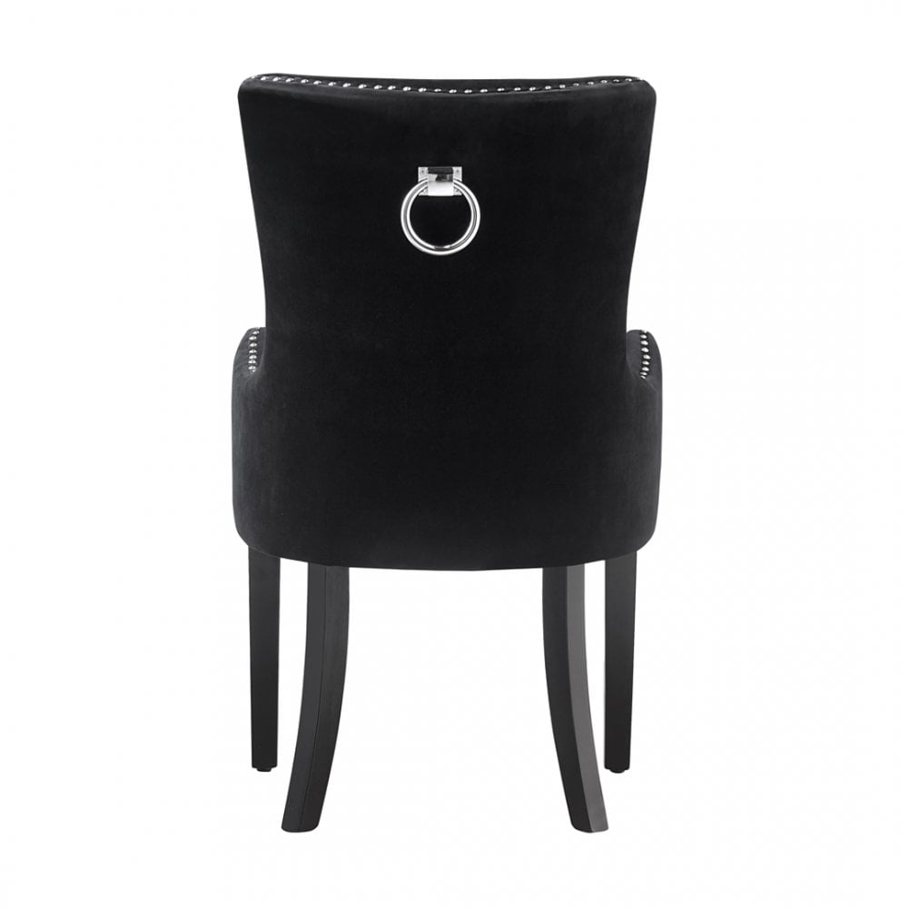 Windsor LUX Knocker Back Velvet Dining Chair w/ Armrests