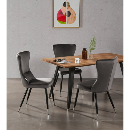 New York LUX Velvet Dining Chair with Metal Legs - Scandinavian Inspired
