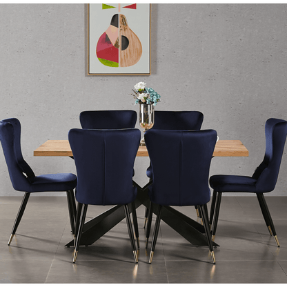 New York LUX Velvet Dining Chair with Metal Legs - Scandinavian Inspired