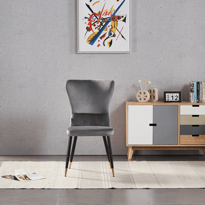 New York LUX Velvet Dining Chair with Metal Legs - Scandinavian Inspired