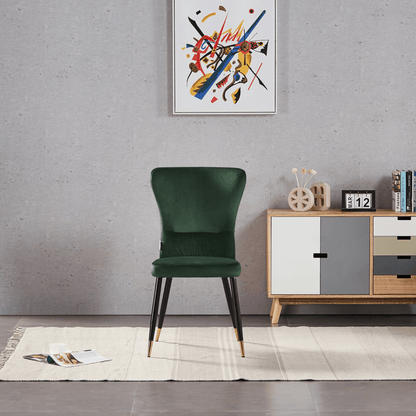 New York LUX Velvet Dining Chair with Metal Legs - Scandinavian Inspired