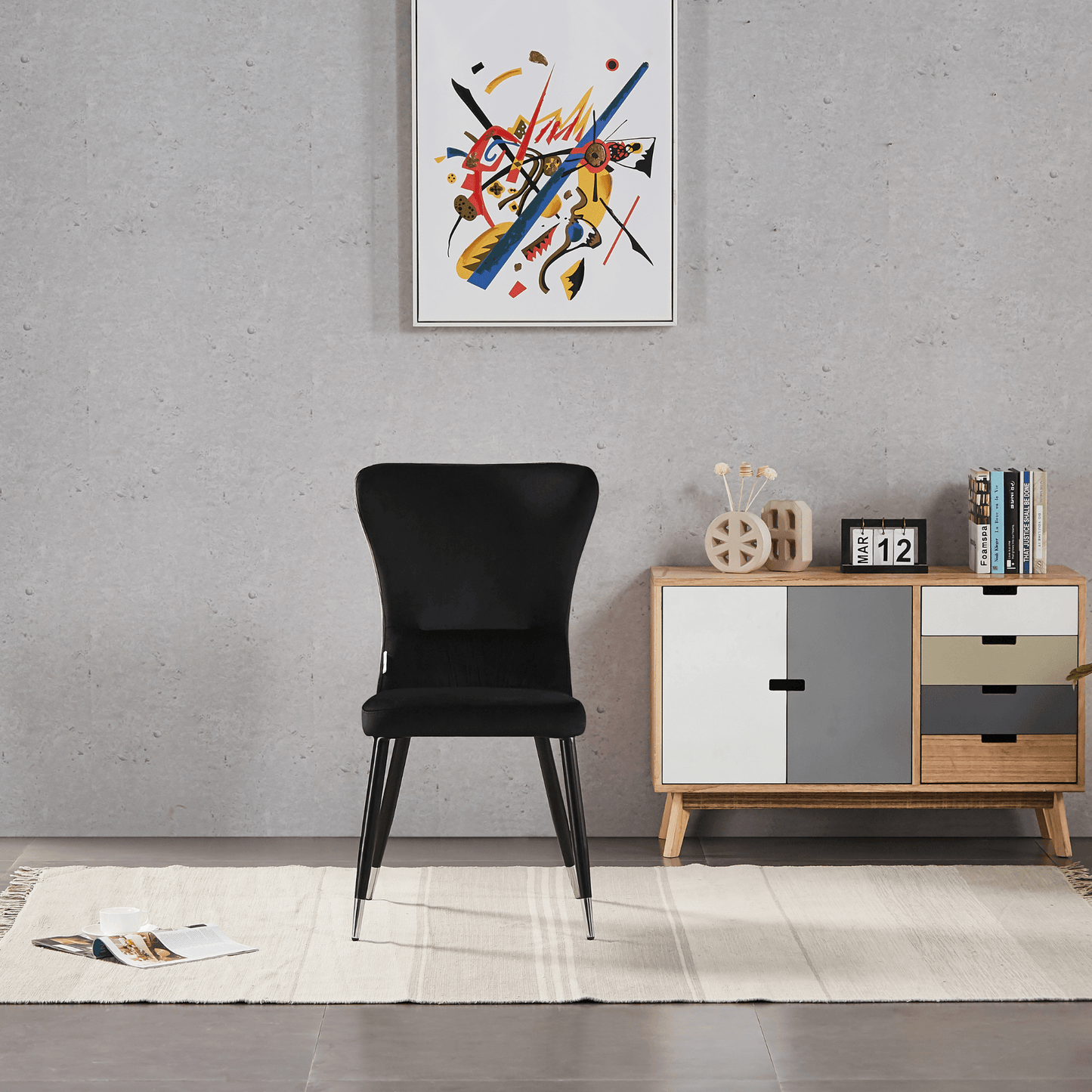 New York LUX Velvet Dining Chair with Metal Legs - Scandinavian Inspired