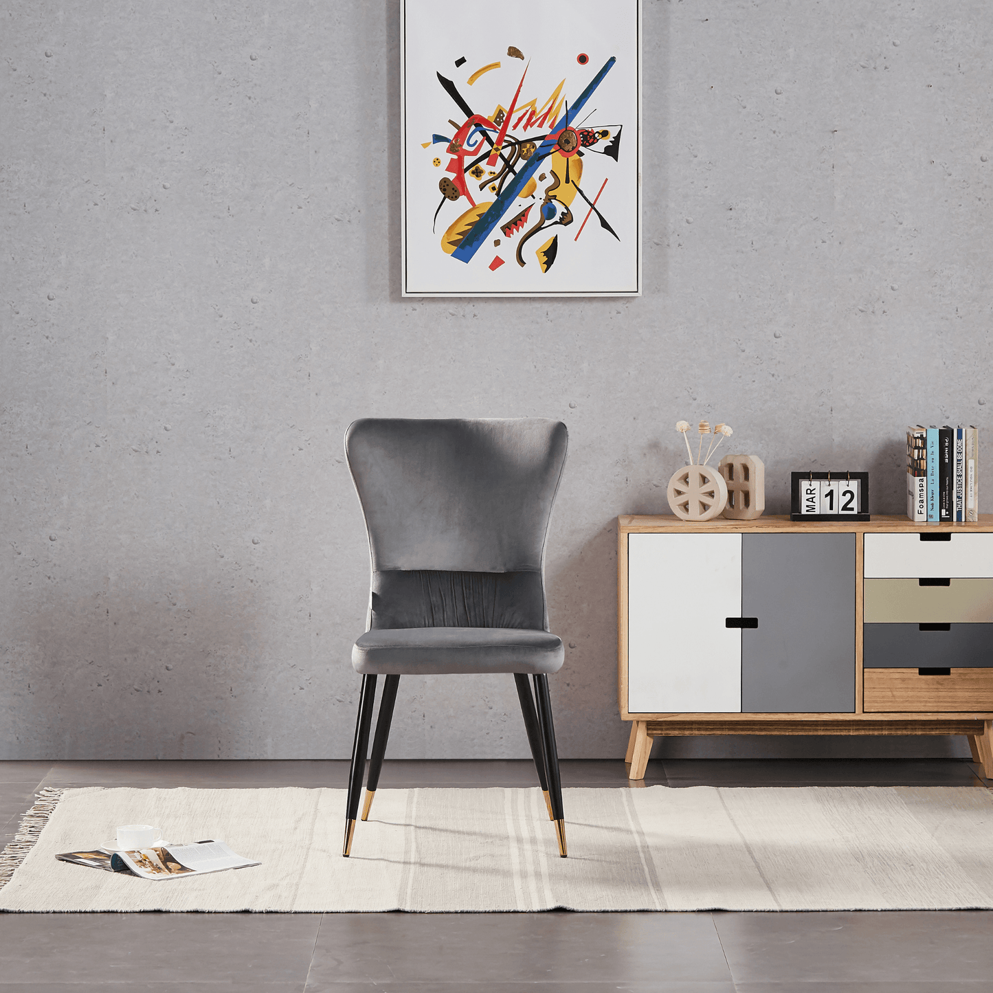 New York LUX Velvet Dining Chair with Metal Legs - Scandinavian Inspired