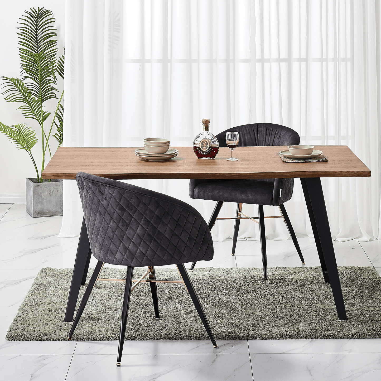 Vittorio LUX Velvet Dining Chair with Metal Legs - Perfect for Dining Room Living Room