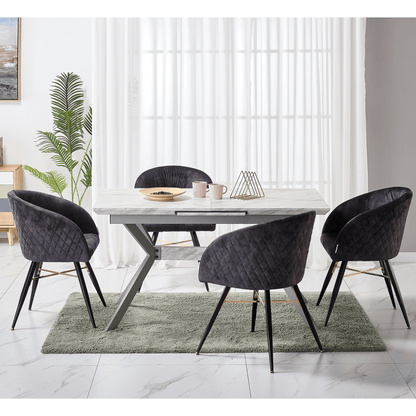 Vittorio LUX Velvet Dining Chair with Metal Legs - Perfect for Dining Room Living Room