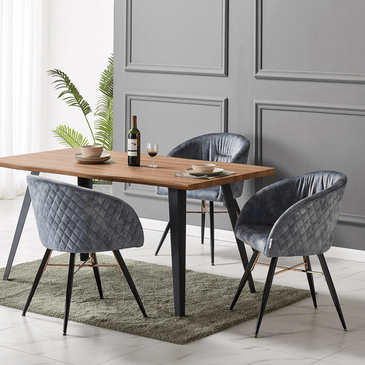 Vittorio LUX Velvet Dining Chair with Metal Legs - Perfect for Dining Room Living Room
