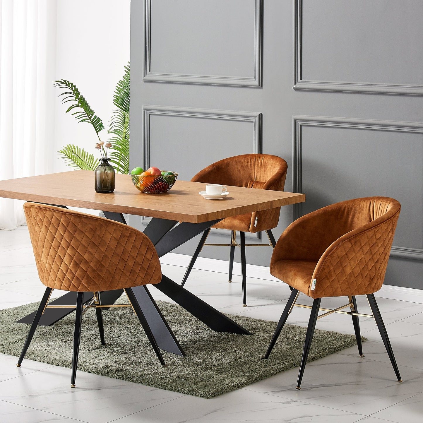Vittorio LUX Velvet Dining Chair with Metal Legs - Perfect for Dining Room Living Room