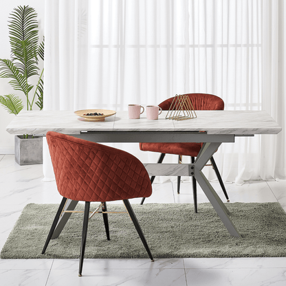 Vittorio LUX Velvet Dining Chair with Metal Legs - Perfect for Dining Room Living Room