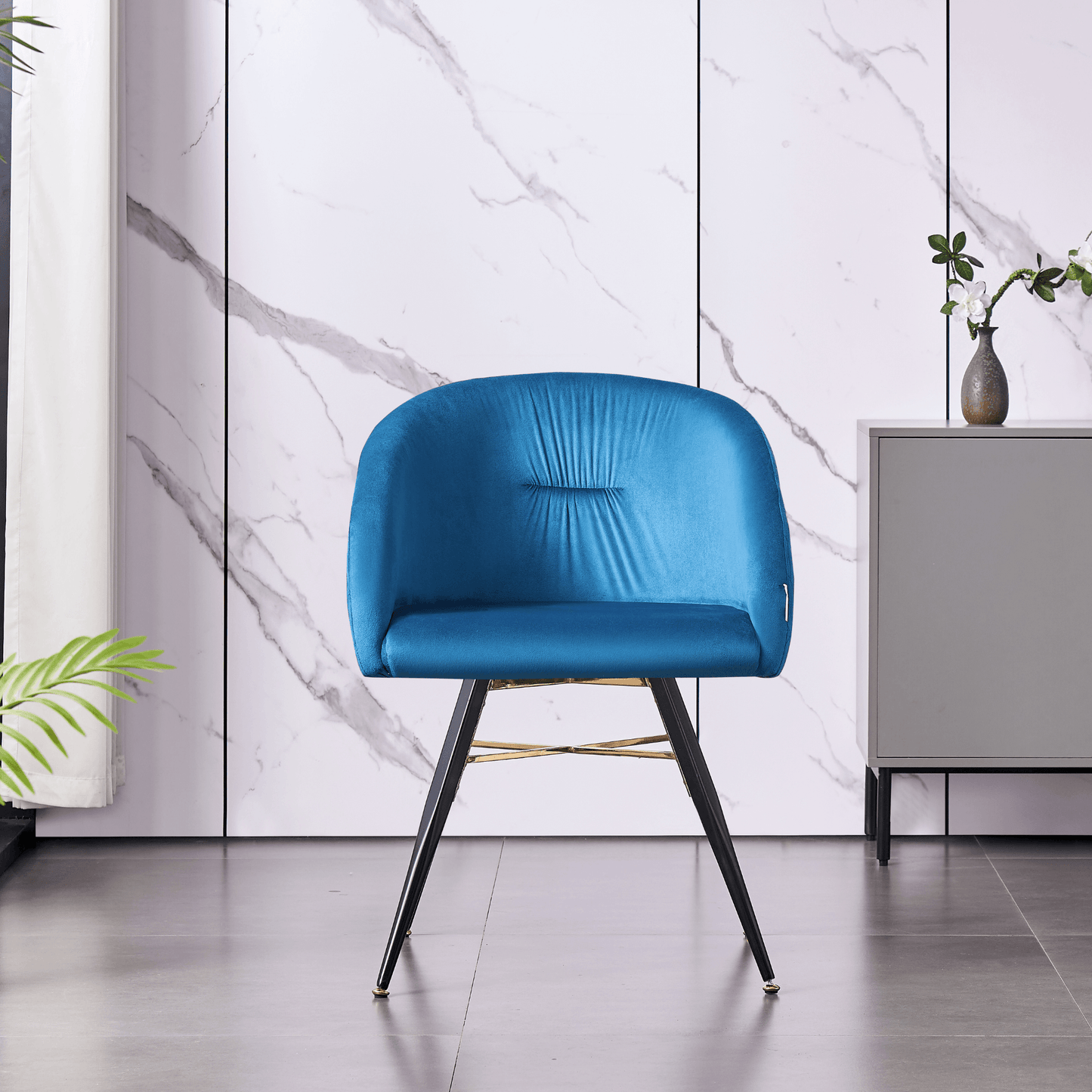 Vittorio LUX Velvet Dining Chair with Metal Legs - Perfect for Dining Room Living Room