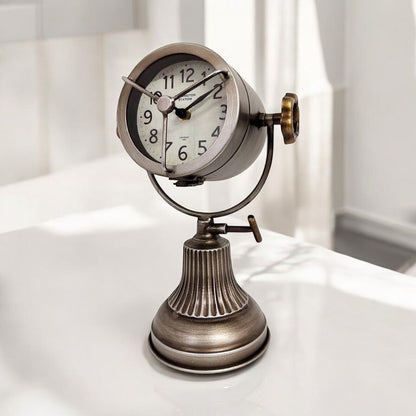 AcaciaHome Unique & Classic 31cm Silver Silent Sweep Mantel Clock – Modern Tabletop Timepiece with Sleek Metallic Finish & Quiet Movement for Home, Office, Bedroom or Any Interior Decor