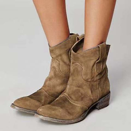 Square Heel Low Martin Boots