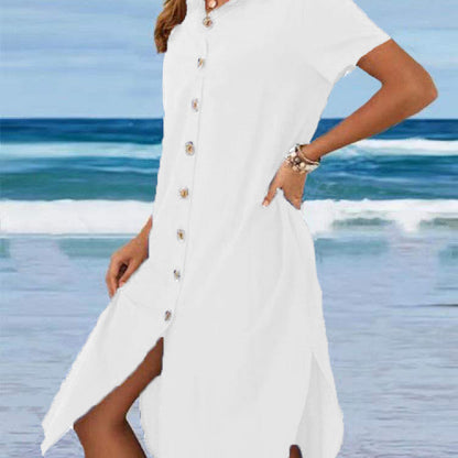 Women's Cotton Linen Loose Casual Dress