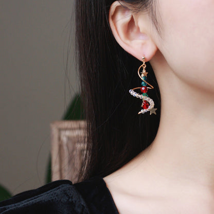 Star Earrings Stud Earrings Christmas Tree Women