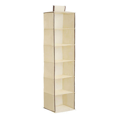 Verti  6 Section Cream Hanging Garment Organiser