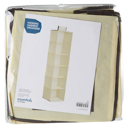 Verti  6 Section Cream Hanging Garment Organiser