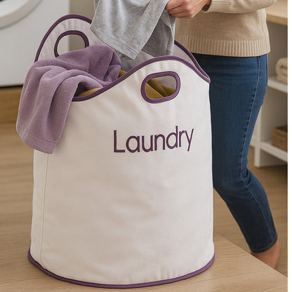 Green Loop White and Purple Laundry Bag